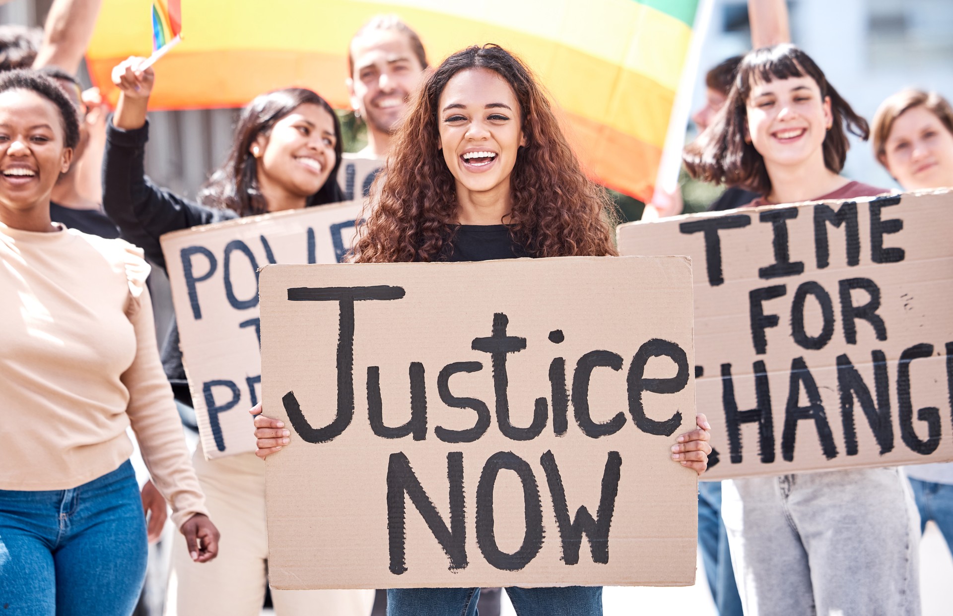 Shot of a group of young people protesting for LGBTQ rights